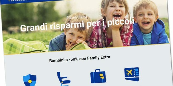 Ryanair offerta Family Extra